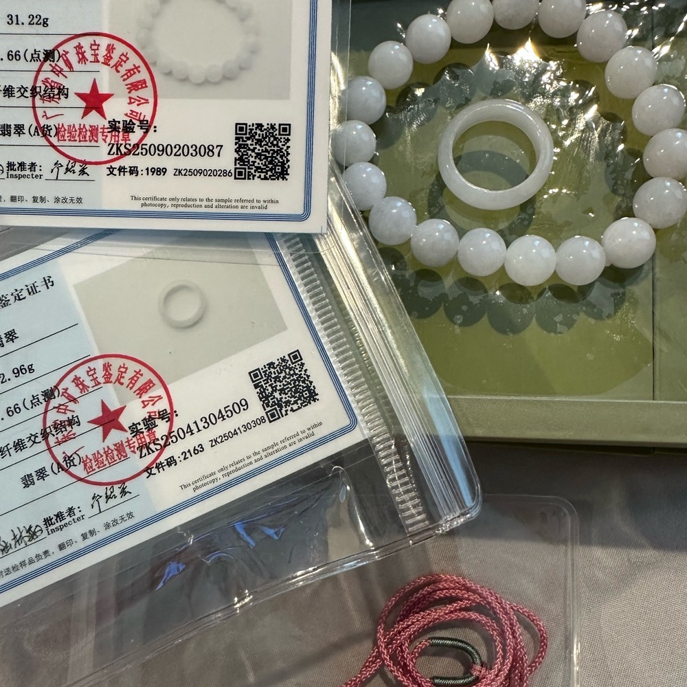 White Jade Bracelet type A from Myanmar
